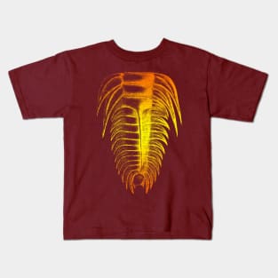 Trilobite Orange Yellow Color Splash Design Kids T-Shirt